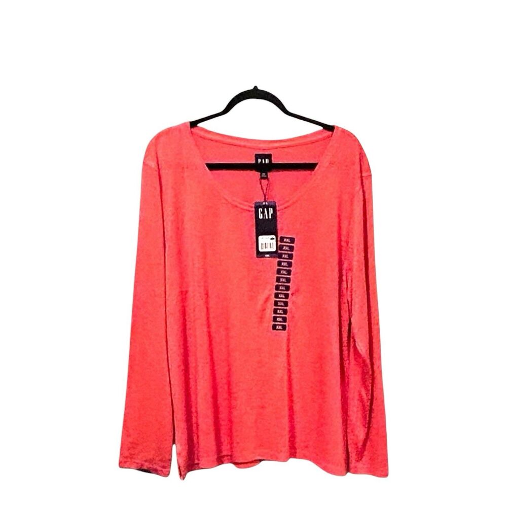 GAP Scoop Neck Knit Top Long Sleeve Tshirt Womens XXL “Porcelain Rose” NWT